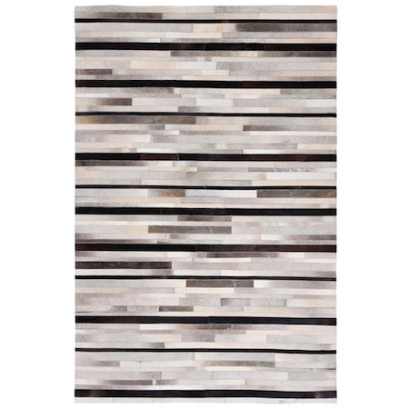 Safavieh 3 x 5 ft. Studio Leather 816A Hand Woven Rectangle Area Rug Ivory & Black STL816A-3